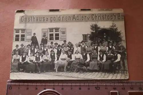 tolles altes Foto - Personen vor dem Gasthaus z. goldenen Adler Fürth Umgebung 