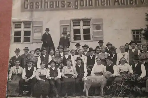 tolles altes Foto - Personen vor dem Gasthaus z. goldenen Adler Fürth Umgebung