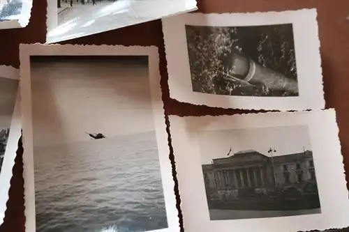 acht alte Fotos eines Soldaten , Frankreich, zerst. Panzer , Zerstörtes Tours