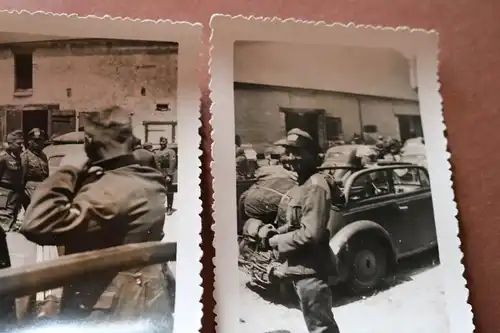 drei alte Fotos eines Soldaten ,