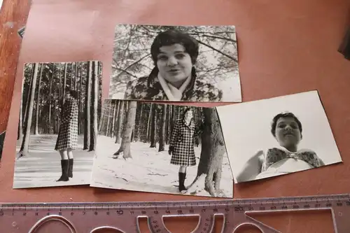 vier tolle alte Fotos hübsche Frau - 60-70er Jahre 