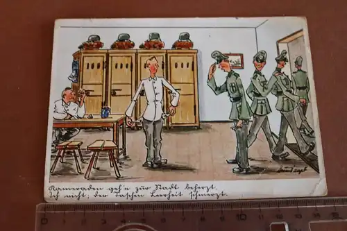 tolle alte Feldpostkarte - Karikatur Soldaten 1941