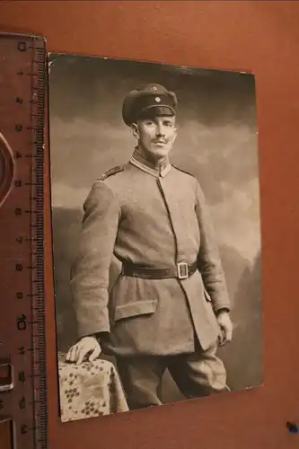 tolles altes Foto - Portrait eines Soldaten  Gruß aus Galizien 1917