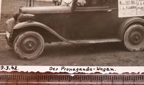 tolles altes Foto - Oldtimer Propaganda-Wagen Fussball Flakabtlg. Legion Condor