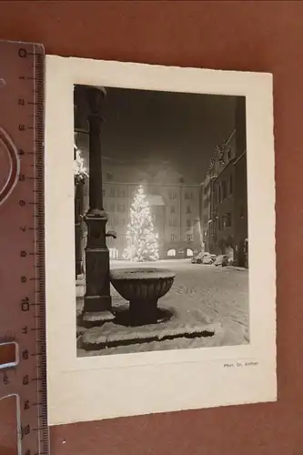 tolle alte Weihnachtskarte - Weichnachtsbaum Marktplatz Dr. Defner