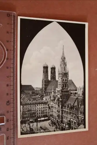 tolle alte Karte - München Blick auf Rathaus und Frauenkirche 20-40er Jahre ?