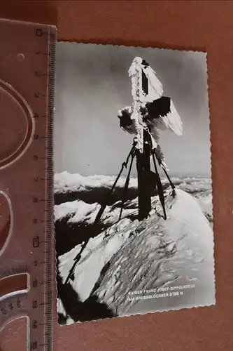 tolle alte Karte  Kaiser Franz Josef Gipfelkreuz  Grossglöckner  - Berge - 50er 