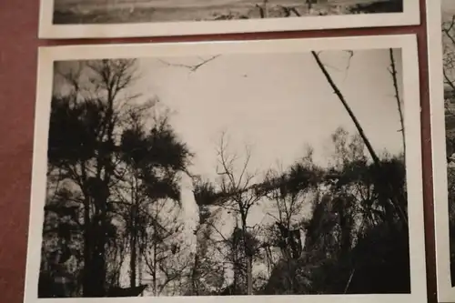 fünf alte Fotos eines Soldaten - zerstörte Stadt, Gebäude Quartier usw. Frankrei