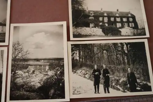 fünf alte Fotos eines Soldaten - zerstörte Stadt, Gebäude Quartier usw. Frankrei