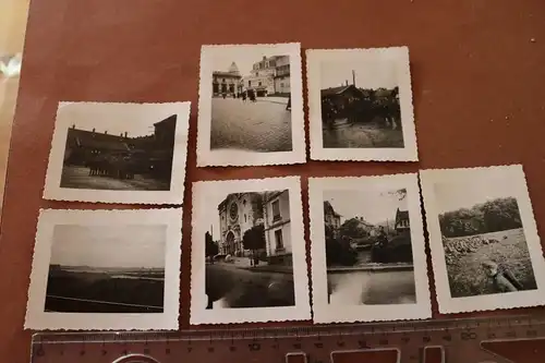 sieben alte Fotos eines Soldaten Frankreich Épinal, Gefangene, Flughafen, Eglise