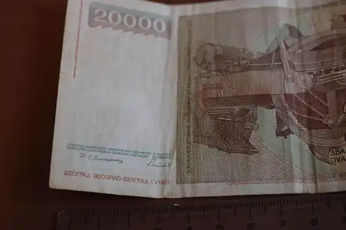 toller Geldschein 20000 Dinara Jugoslawien  80er Jahre 