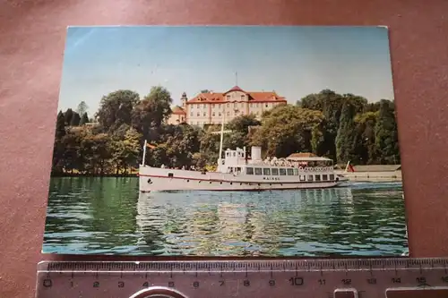 tolle alte Karte Insel Mainau mit Ausflugsschiff Mainau 1965