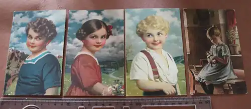 vier tolle alte Karten  Kinder -Portraits - 1900-1920 