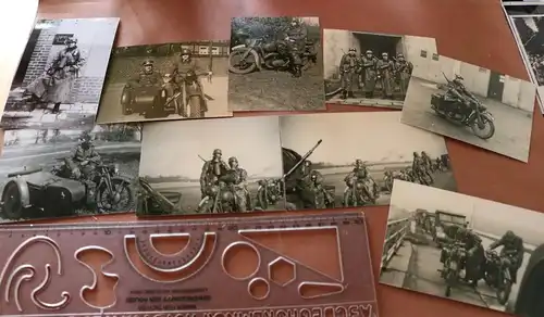 neun tolle alte Fotos Krads, Motorräder, Soldaten   Repro !!!!!!