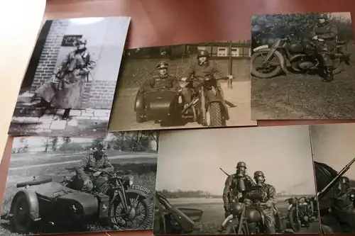 neun tolle alte Fotos Krads, Motorräder, Soldaten   Repro !!!!!!