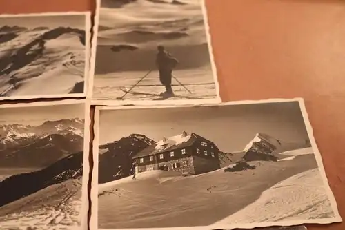 fünf tolle alte Fotos - Berge , Krefelder Hütte Kitzsteinhorn 20-30er Jahre ?