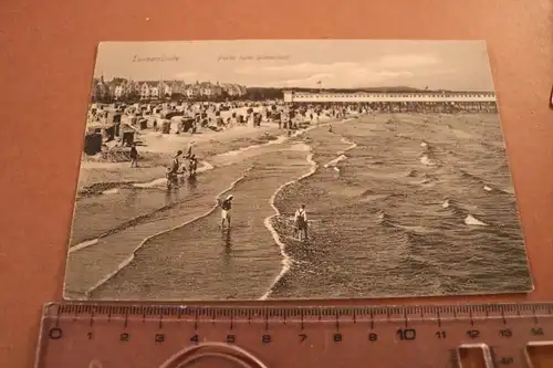 tolle alte Karte -  Swinemünde - Partie am Damenstrand 1910-20 ??