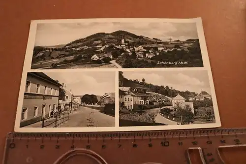 tolle alte Karte - Ansichten aus Schönberg B.W.  30er Jahre