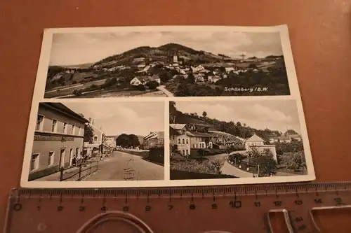 tolle alte Karte - Ansichten aus Schönberg B.W.  30er Jahre 
