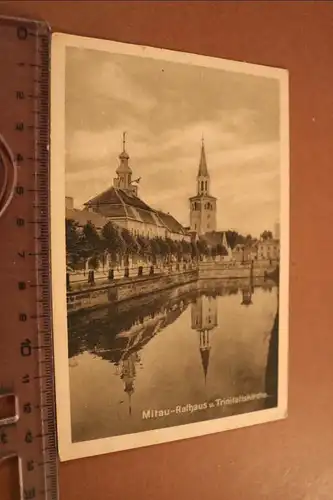 tolle alte Karte - Mitau  Rathaus und Trinitatiskirche