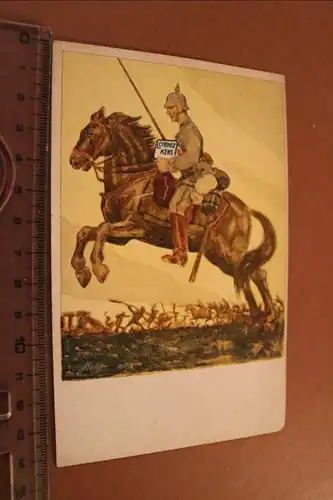 tolle alte Karte - Soldat Kavallerie mit Leibnitz-Kekse Werbung