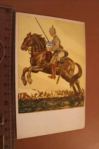 tolle alte Karte - Soldat Kavallerie mit Leibnitz-Kekse Werbung 