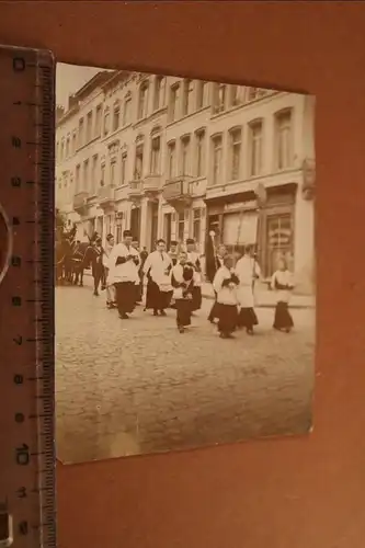 tolles altes Foto - Stadt Belgien ? Trauerzug - R. Vanderplancke Geschäft