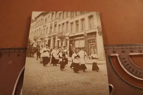 tolles altes Foto - Stadt Belgien ? Trauerzug - R. Vanderplancke Geschäft