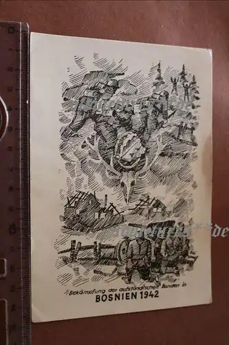 einzigartige alte Karte Bosnien 1942 Bandenkampf Jäger-Regt. 