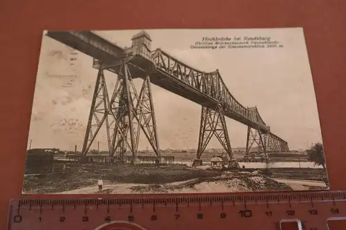 tolle alte Karte -  Hochbrücke bei Rendsburg - Eisenbahnbrück 1925