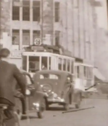 tolles altes Negativ  Strassenbahn Oldtimer Hannover, Georg- Ecke Schillerstraß