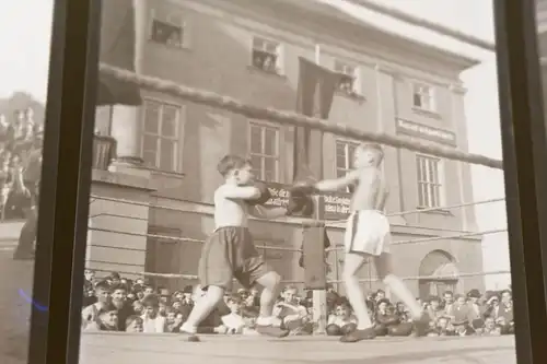 drei tolle alte Negtive - Jungpioniere beim Boxkampf - Kinderboxen 40-50er DDR