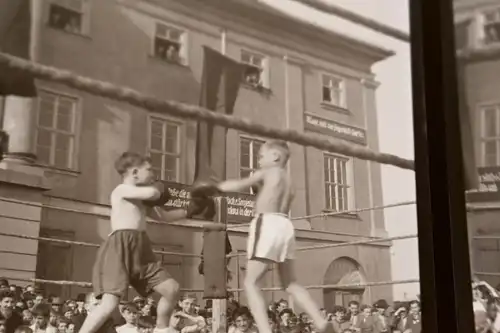 drei tolle alte Negtive - Jungpioniere beim Boxkampf - Kinderboxen 40-50er DDR