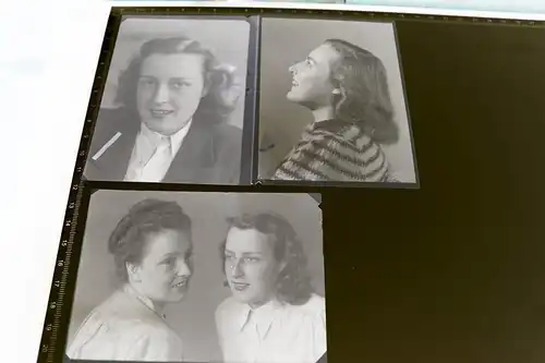 drei alte Negative - Portraits hübsche Frauen - 30-50er Jahre ???