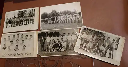 fünf tolle alte Fotos - Fußball-Verein ASG Vorwärts Potsdam - 1956