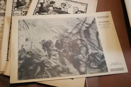 vier tolle alte Hefte - Jung Siegfried - Nr. 22-26 - 1916 Kriegsgeschehen