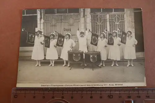 tolle alte Fotokarte- Damen Trompeter Corps Rheinland Mecklenburg 20-30er Jahre