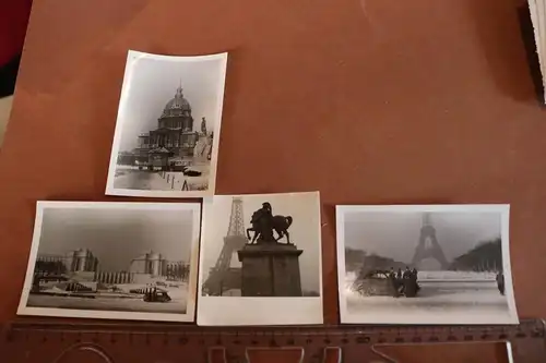 fünf alte Fotos- Soldaten in Paris, Pkw - Eiffelturm  - 1941