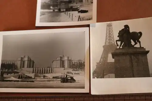 fünf alte Fotos- Soldaten in Paris, Pkw - Eiffelturm  - 1941