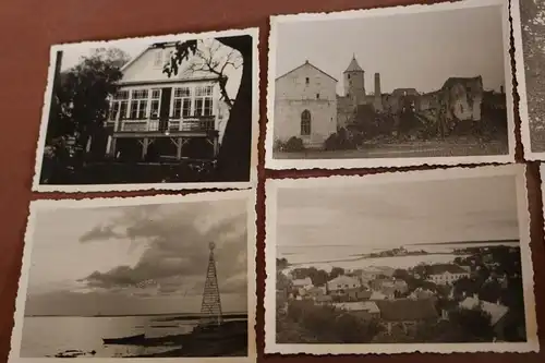 sieben alte Fotos-  Gebäude der Bildstelle,  Schloss, Haapsalu Estland