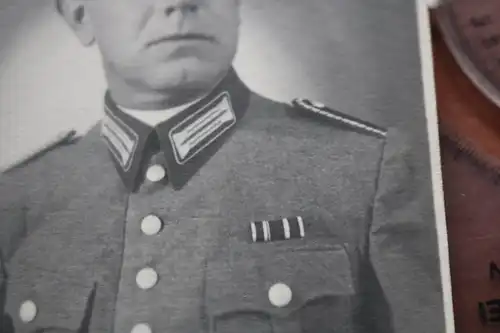 tolles altes Foto - Portrait eines Polizisten - Polizei-Div ?  Feldmütze 