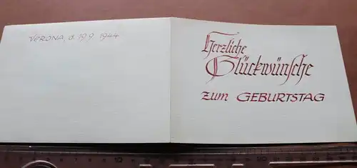 tolles altes Aquarell ?? Geburtstagsgrüße aus Verona 1944 signiert 