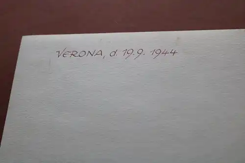 tolles altes Aquarell ?? Geburtstagsgrüße aus Verona 1944 signiert