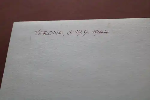 tolles altes Aquarell ?? Geburtstagsgrüße aus Verona 1944 signiert 