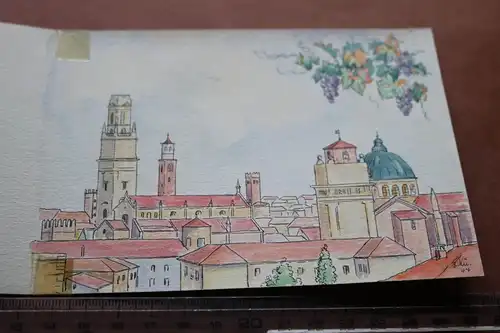 tolles altes Aquarell ?? Geburtstagsgrüße aus Verona 1944 signiert 