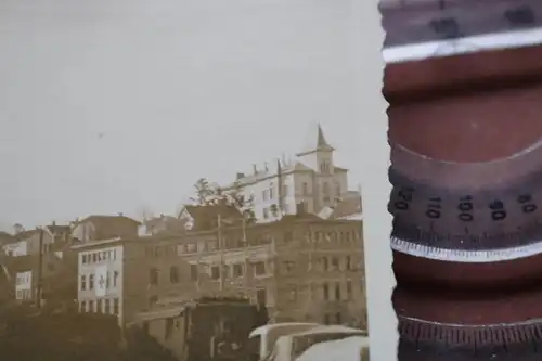 altes Foto - Stadt - Kirche - Gebäude - Lazarett ?? Rote Kreuz Fahne 