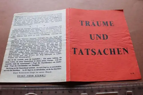altes Propaganda-Flugblatt der Allierten -  Träume und Tatsachen