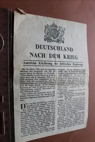 altes Propaganda-Flugblatt der Allierten -  Deutschland nach dem Krieg