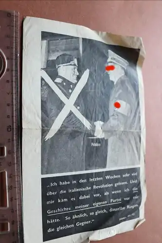 altes Propaganda-Flugblatt der Allierten - die erste Dikatur gestürzt
