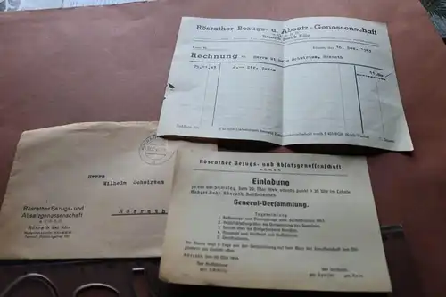 alter Briefumschlag Rösrather Bezugs- u. Absatz-Genossenschaft 1943-44